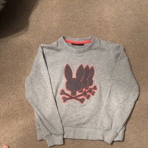 Psycho Bunny Gray Sweatshirt with Red Graphic